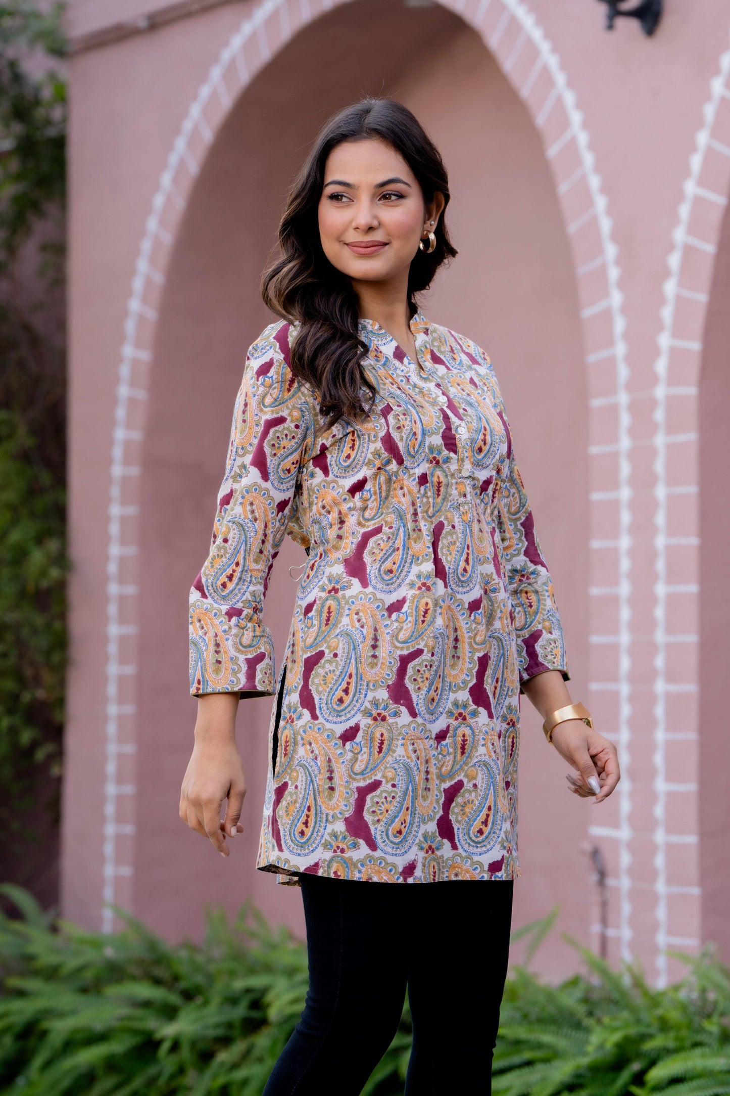 Elegance Charm Cotton Block Print Top