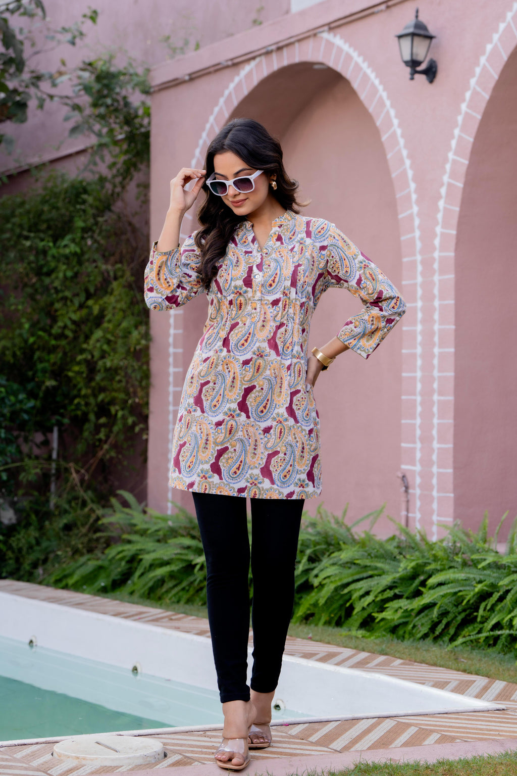 Elegance Charm Cotton Block Print Top