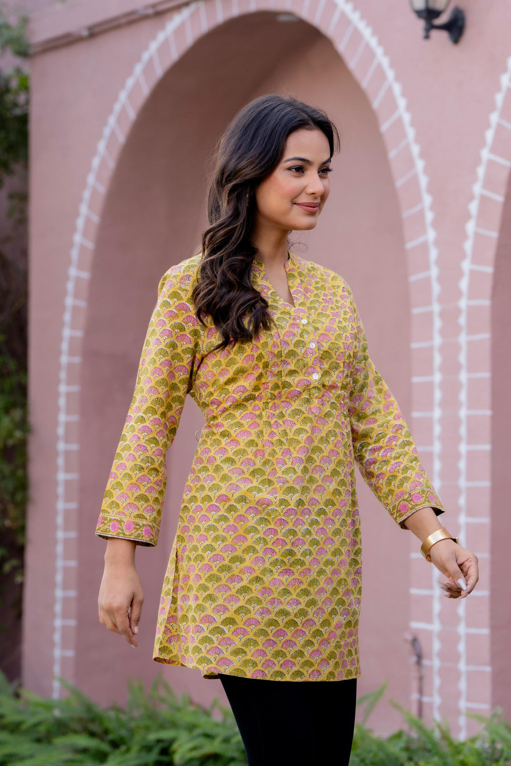 Elegance Charm Cotton Block Print Top