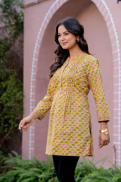 Elegance Charm Cotton Block Print Top