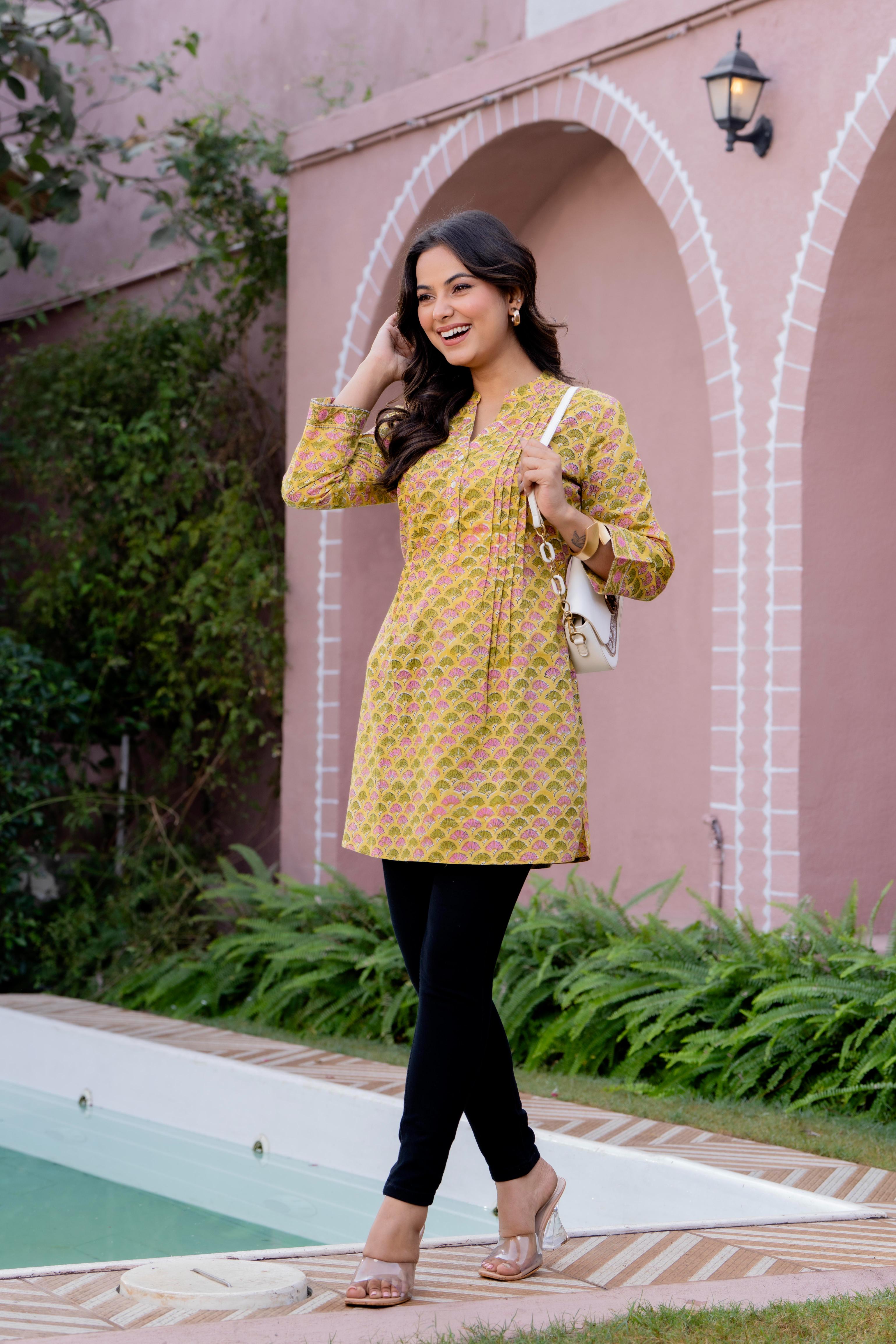 Elegance Charm Cotton Block Print Top