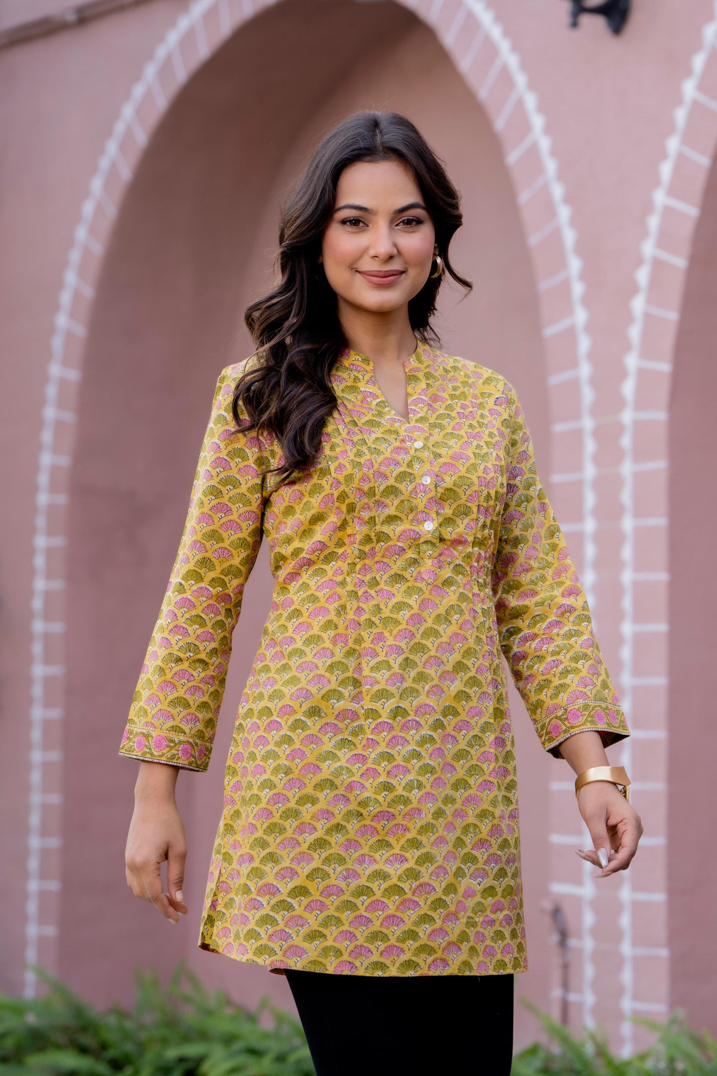 Elegance Charm Cotton Block Print Top