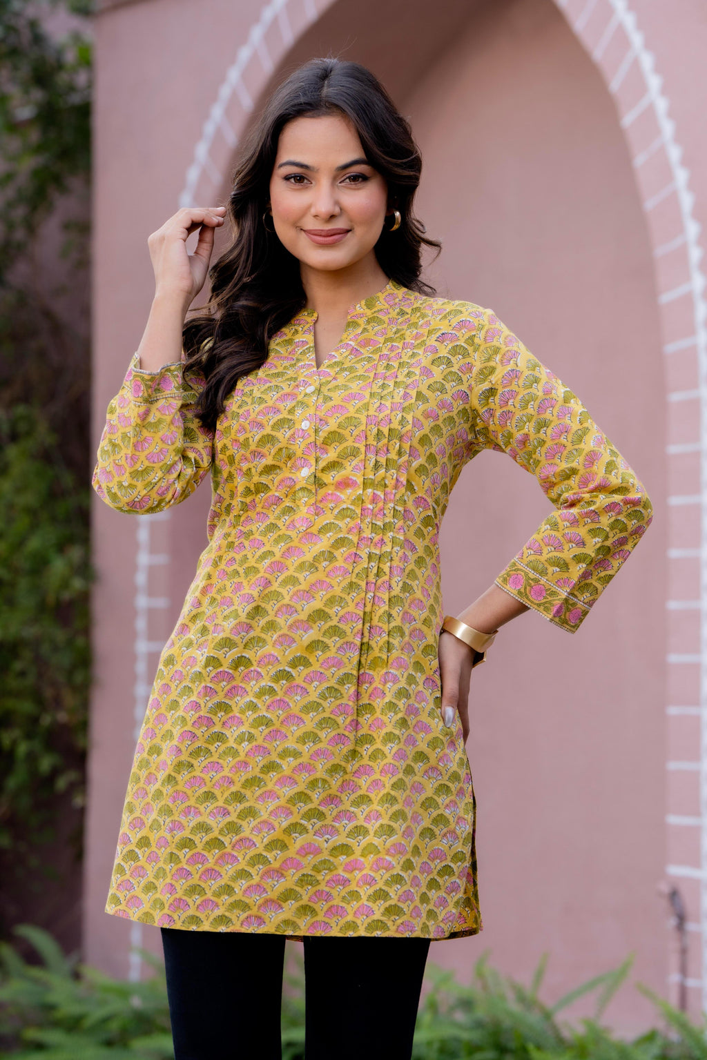 Elegance Charm Cotton Block Print Top