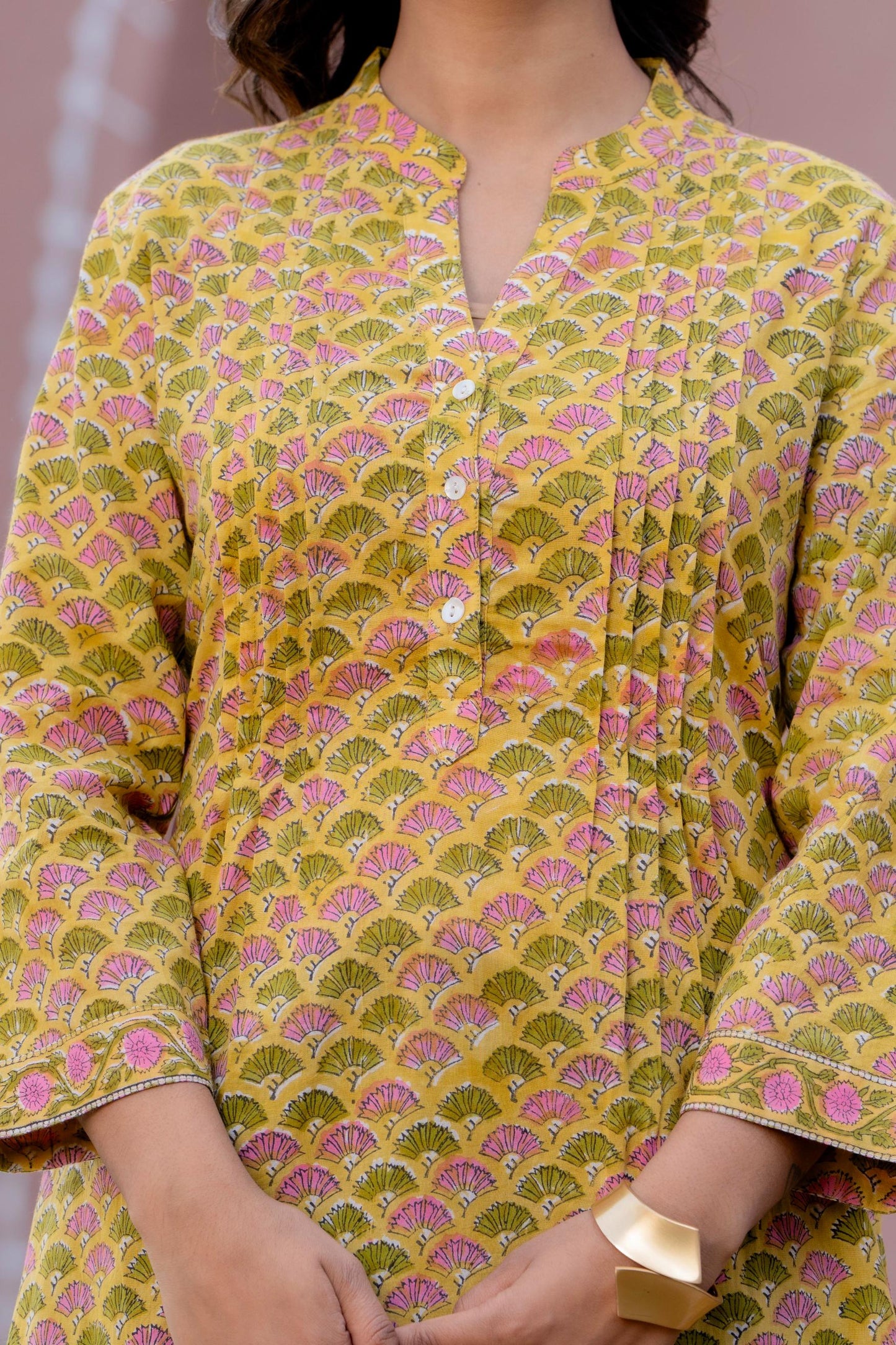 Elegance Charm Cotton Block Print Top