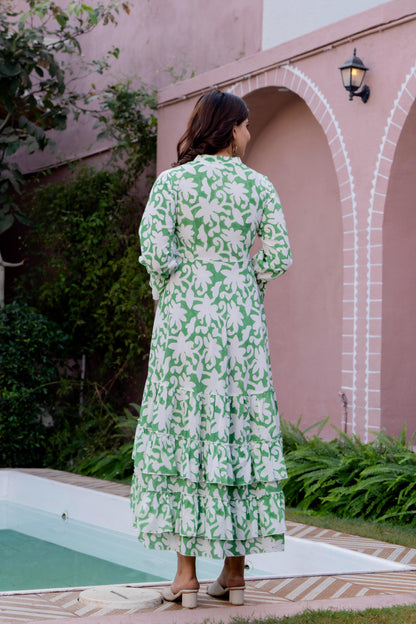 Hand Block Printed Cotton Long Dress -the heritage