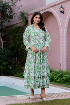 Hand Block Printed Cotton Long Dress -the heritage