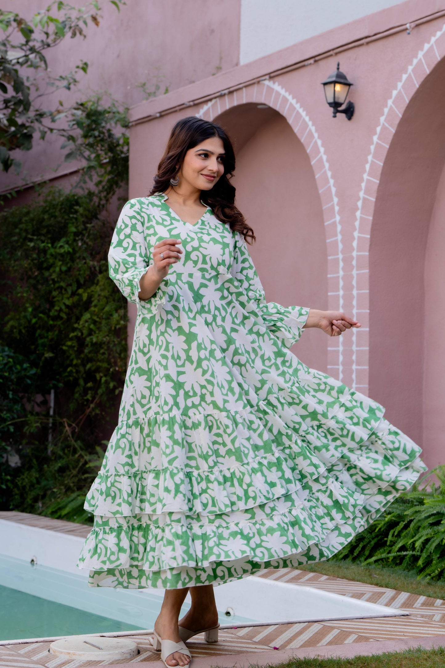 Hand Block Printed Cotton Long Dress -the heritage