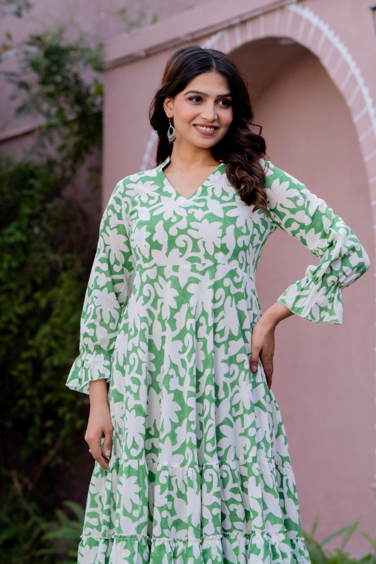 Hand Block Printed Cotton Long Dress -the heritage