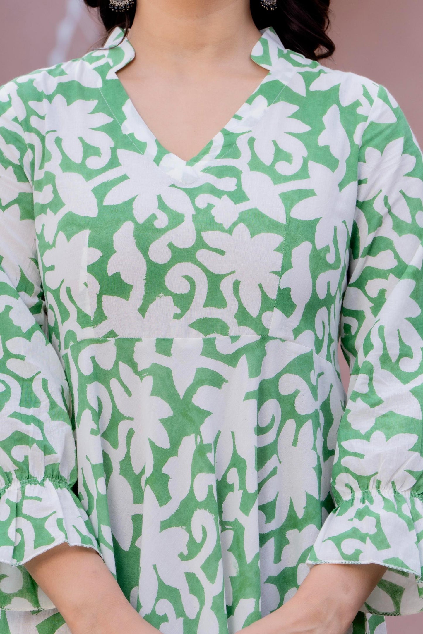 Hand Block Printed Cotton Long Dress -the heritage