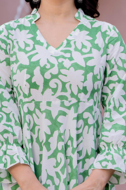 Hand Block Printed Cotton Long Dress -the heritage