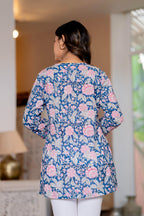 Floral Block print Soft Cotton Short Top