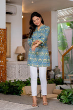 Elegance Charm Cotton Block Print Top