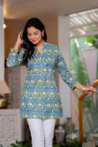 Elegance Charm Cotton Block Print Top