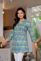 Elegance Charm Cotton Block Print Top