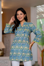 Elegance Charm Cotton Block Print Top