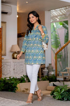 Elegance Charm Cotton Block Print Top