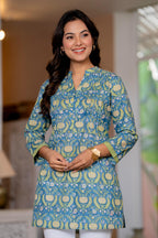 Elegance Charm Cotton Block Print Top