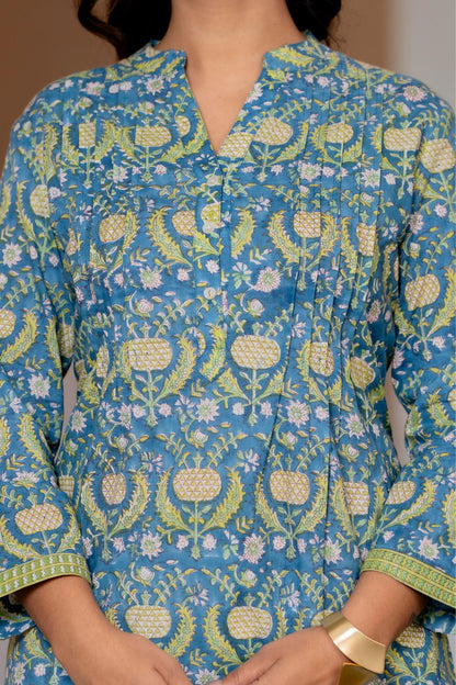 Elegance Charm Cotton Block Print Top