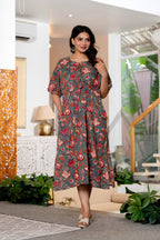 Authentic Hand Block Print Long Kaftan Dress