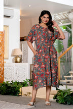 Authentic Hand Block Print Long Kaftan Dress