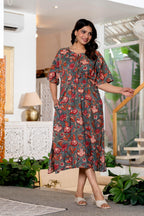 Authentic Hand Block Print Long Kaftan Dress
