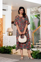 Authentic Hand Block Print Long Kaftan Dress