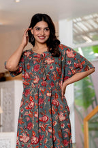 Authentic Hand Block Print Long Kaftan Dress