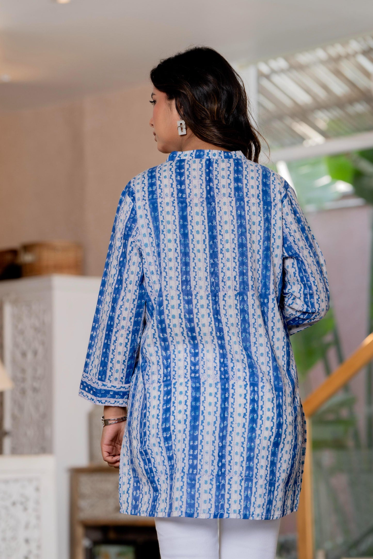 Elegance Charm Cotton Block Print Top