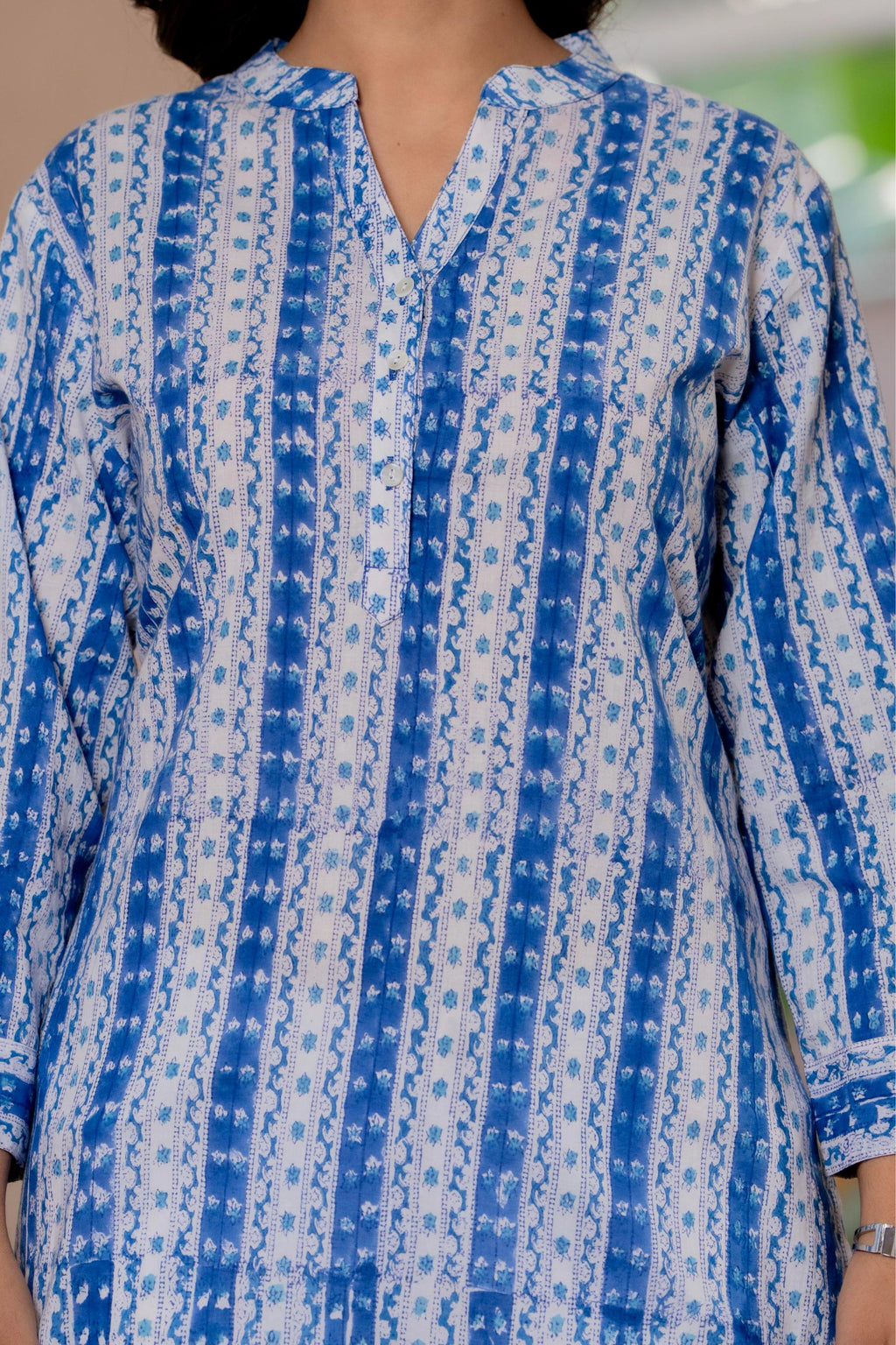 Elegance Charm Cotton Block Print Top