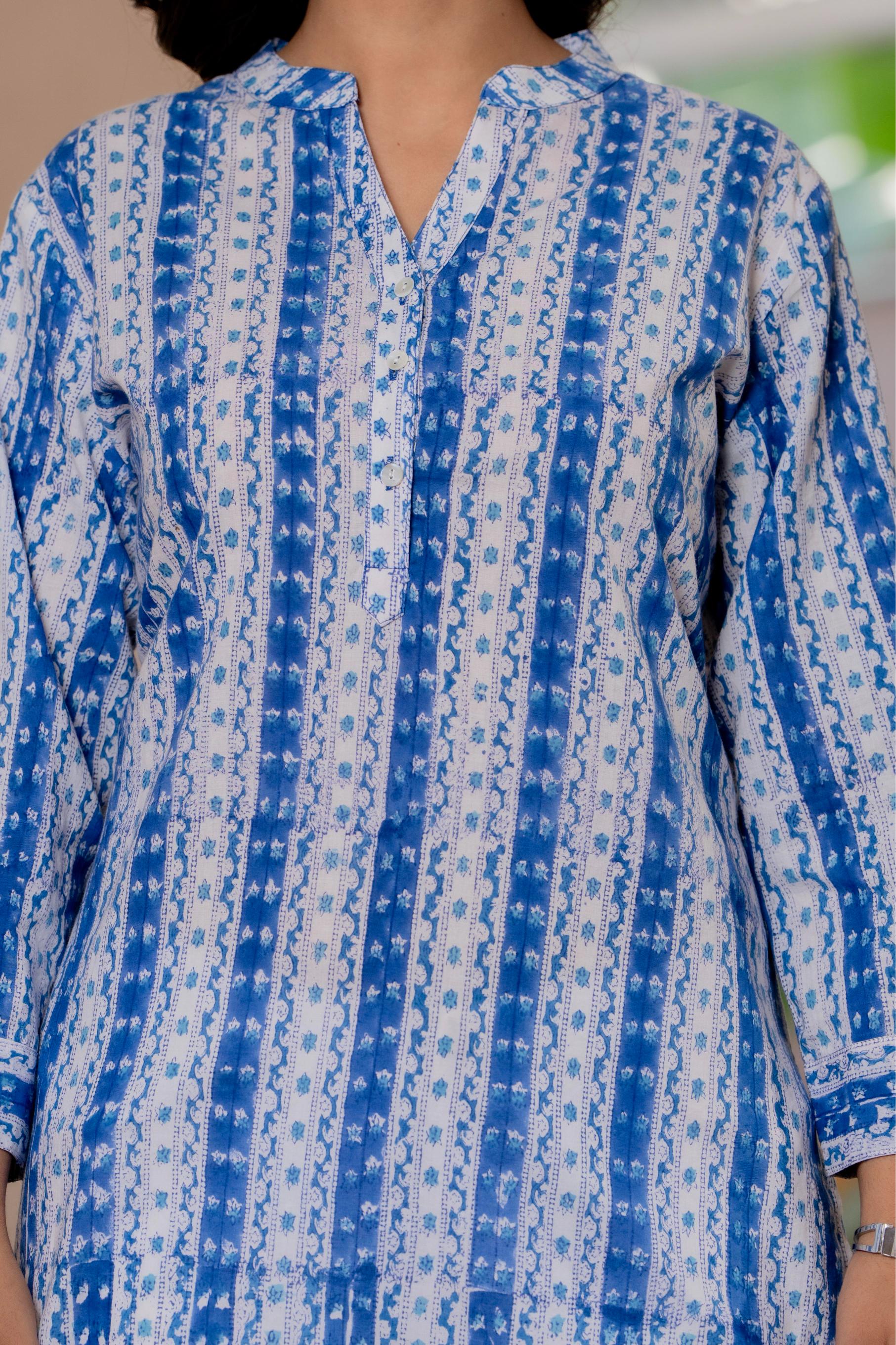 Elegance Charm Cotton Block Print Top