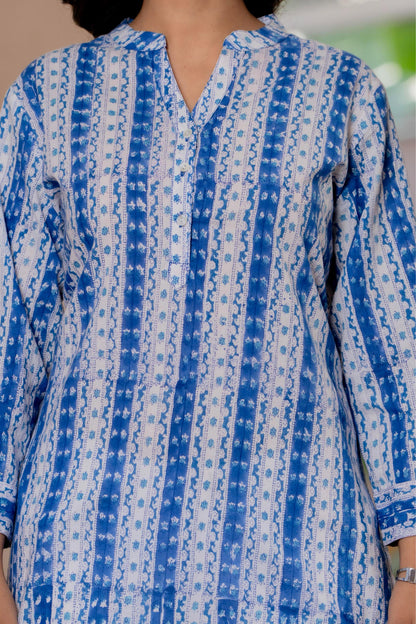 Elegance Charm Cotton Block Print Top