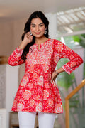 Floral Block print Soft Cotton Short Top