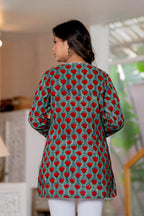 Floral Block print Soft Cotton Short Top