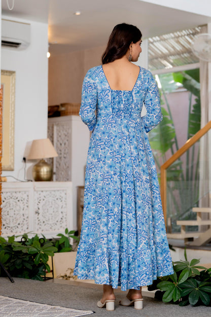 Hand Block Printed Cotton Long Dress -the heritage