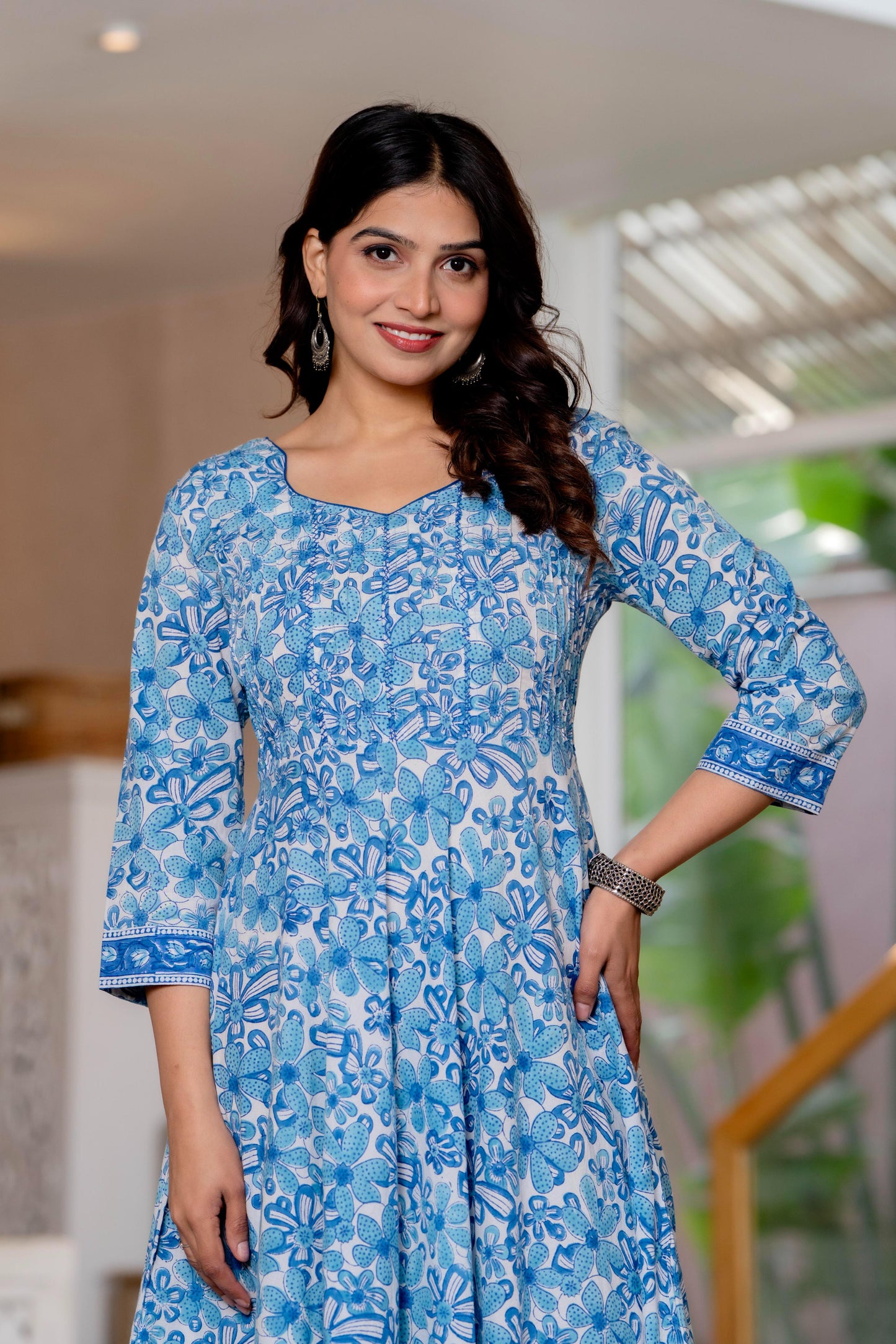 Hand Block Printed Cotton Long Dress -the heritage