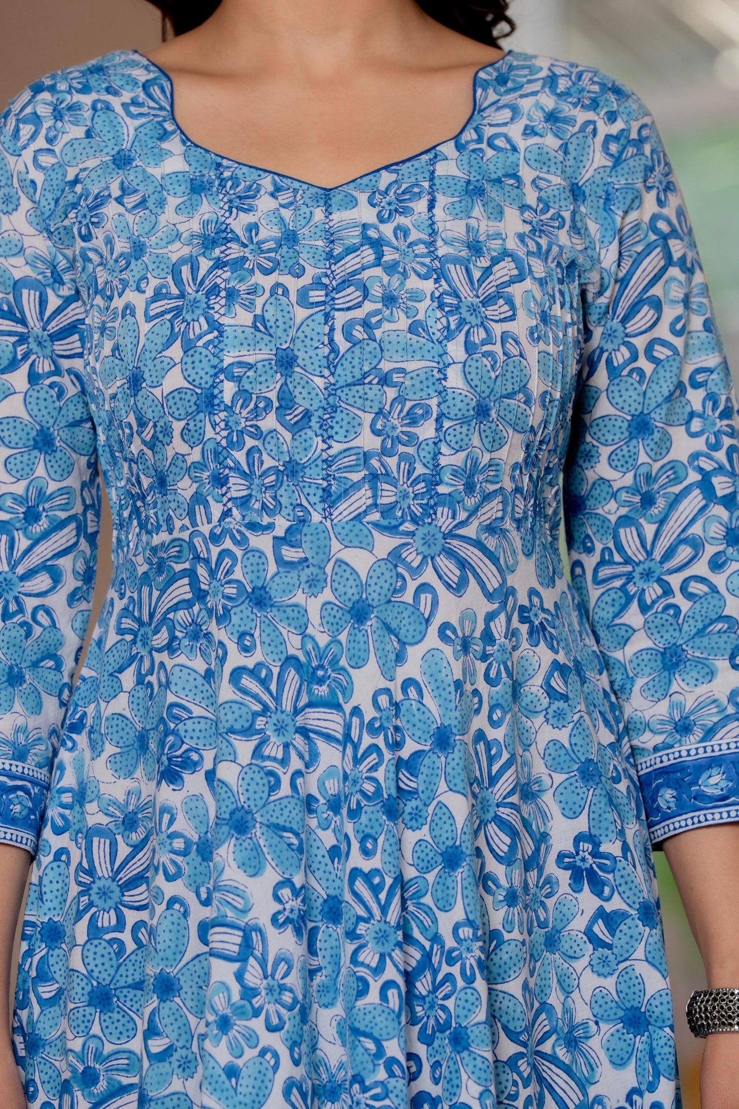 Hand Block Printed Cotton Long Dress -the heritage
