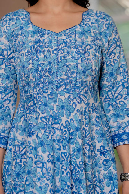 Hand Block Printed Cotton Long Dress -the heritage