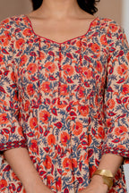 Hand Block Printed Cotton Long Dress -the heritage