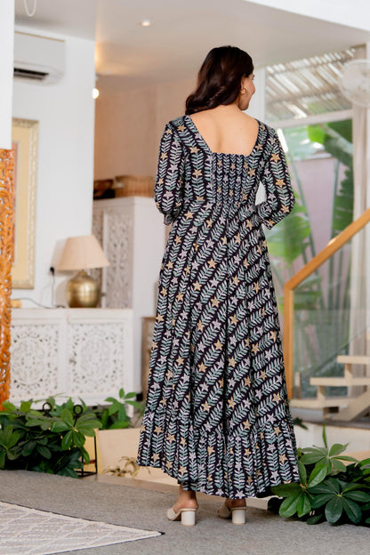 Hand Block Printed Cotton Long Dress -the heritage