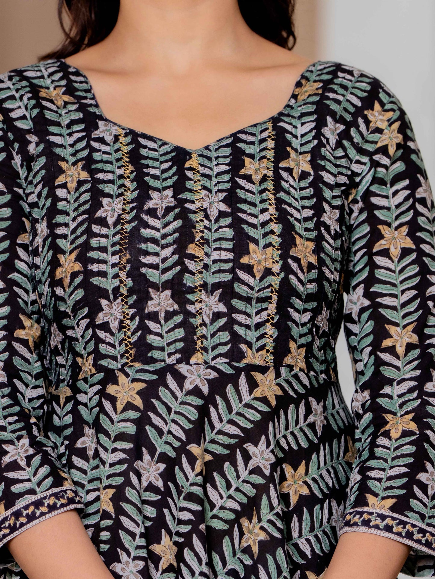 Hand Block Printed Cotton Long Dress -the heritage