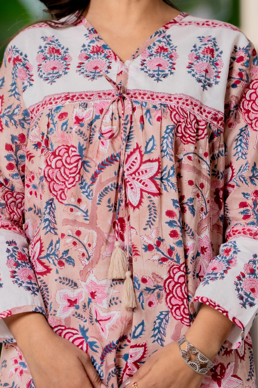 Floral Block print Soft Cotton Short Top