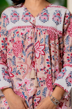 Floral Block print Soft Cotton Short Top