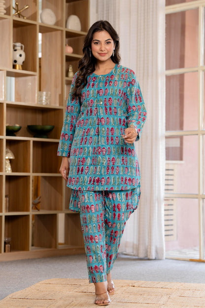 Timeless elegance Block Print Co-ord Set