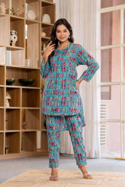 Timeless elegance Block Print Co-ord Set