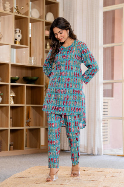 Timeless elegance Block Print Co-ord Set