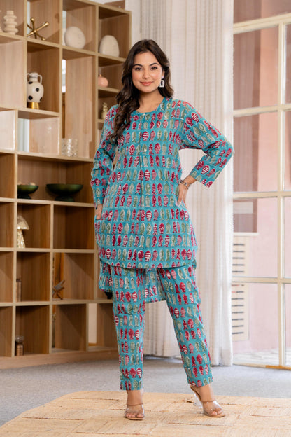 Timeless elegance Block Print Co-ord Set