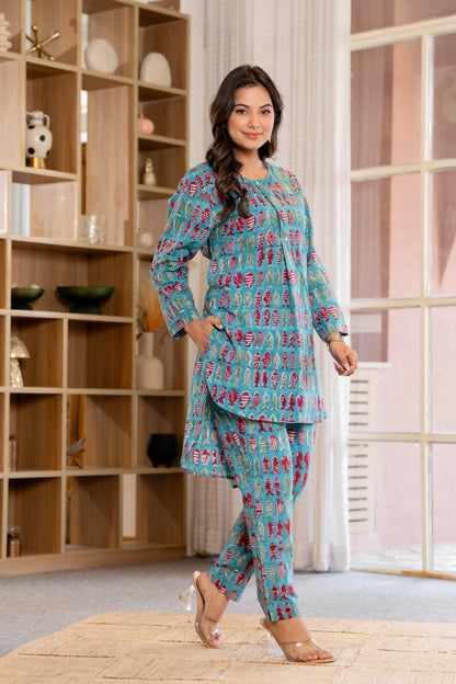 Timeless elegance Block Print Co-ord Set
