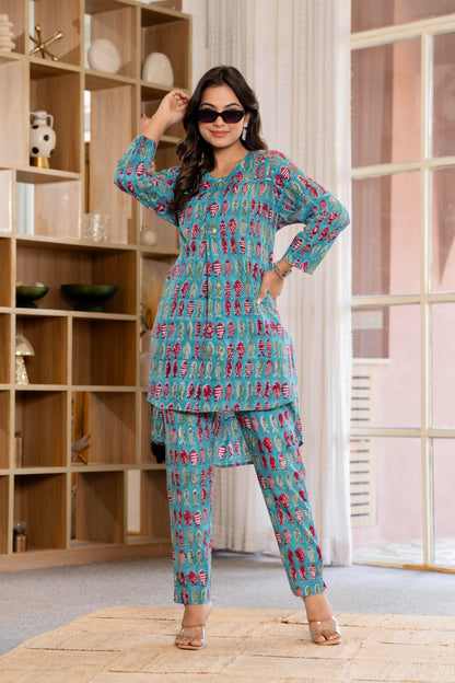Timeless elegance Block Print Co-ord Set
