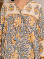 Floral Block print Soft Cotton Short Top