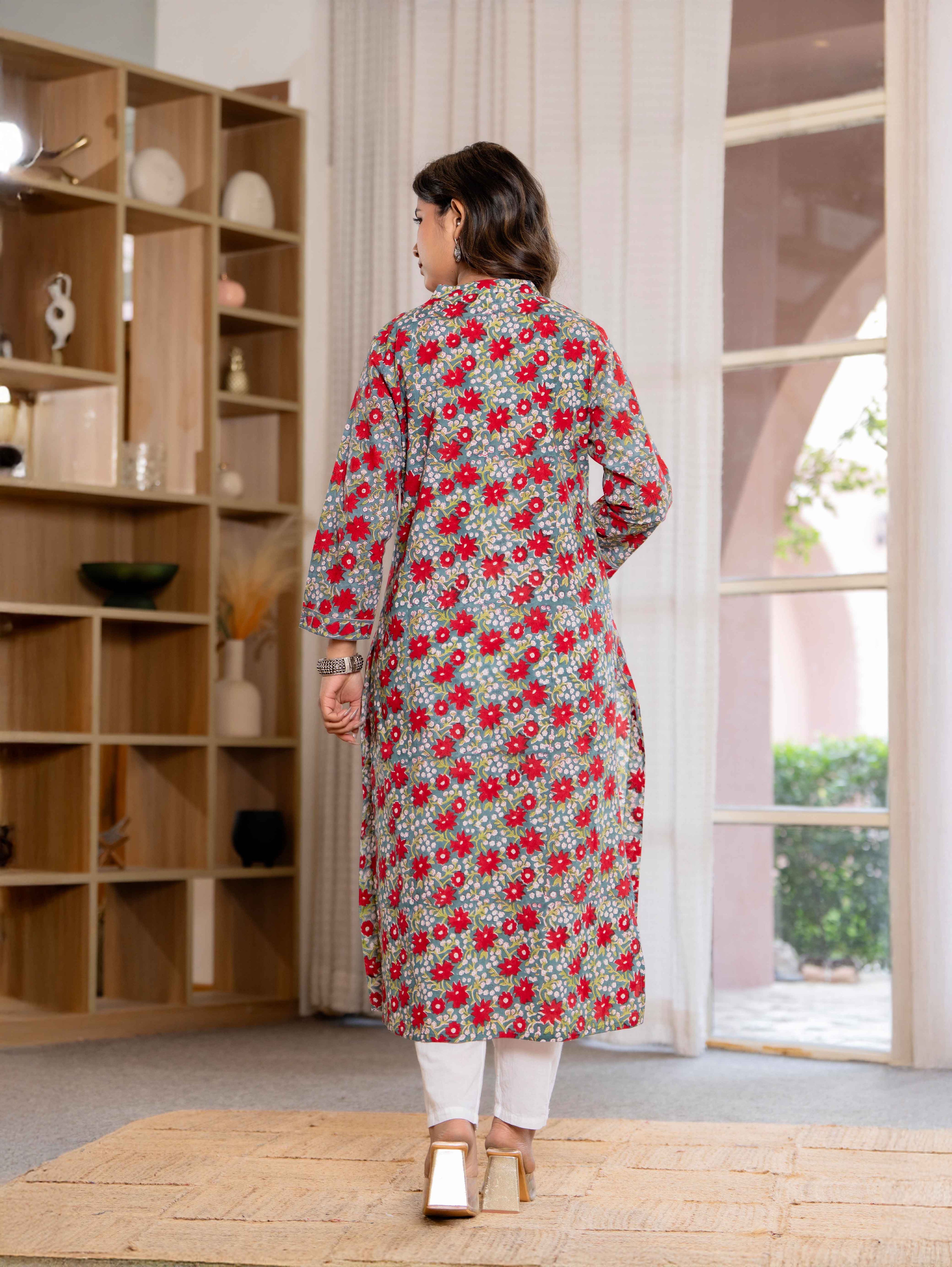 Elegance Charm Cotton Block Print Top